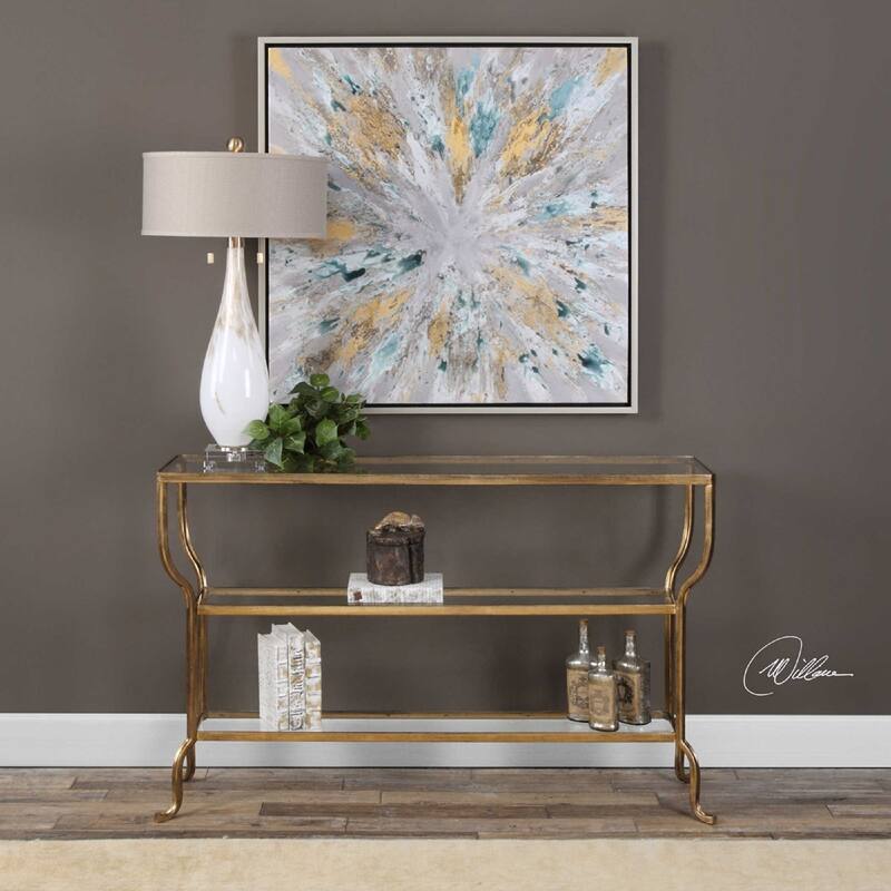54" Deline gold console table