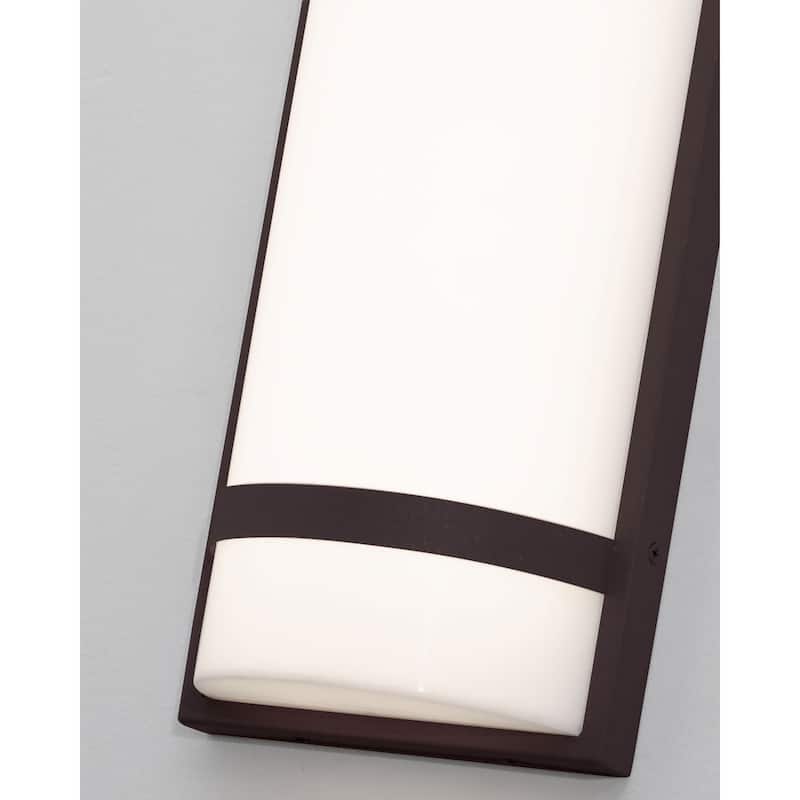 Paxton 1-light ADA Textured Bronze LED Outdoor Sconce, White Acrylic Shade