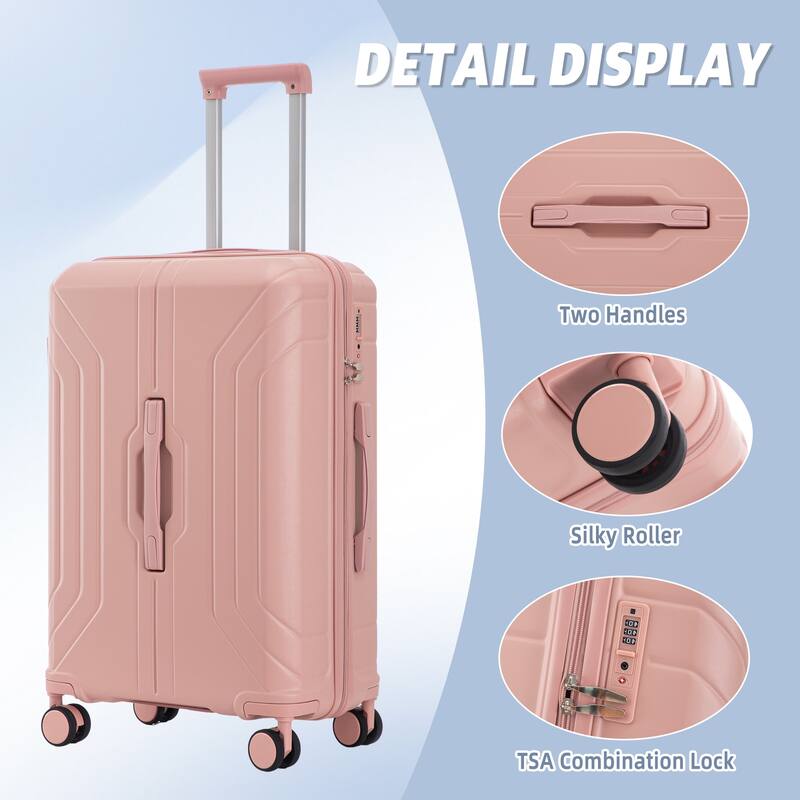 3 PCS in ABS Spinner Wheel Carry on Suitcase Luggage, TSA Combination Lock