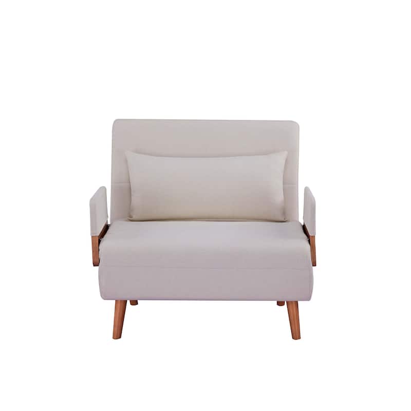 Convertible Sleeper Sofa, Single-Seater Sofa Bed with Adjustable Backrest, DayBed with Silent Hinges