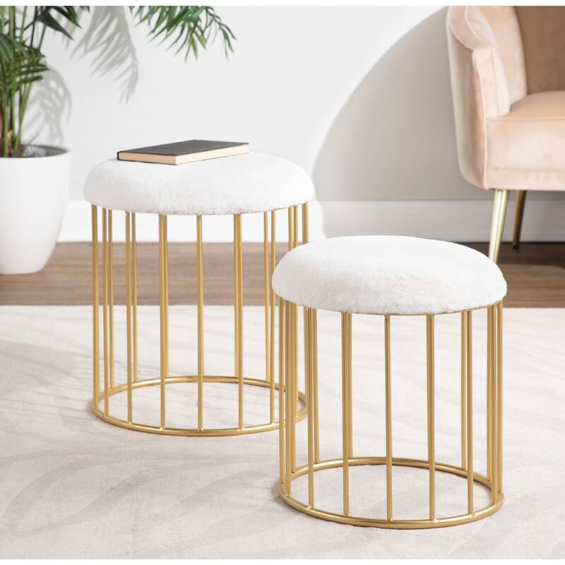 Canary Gold Nesting Ottomans