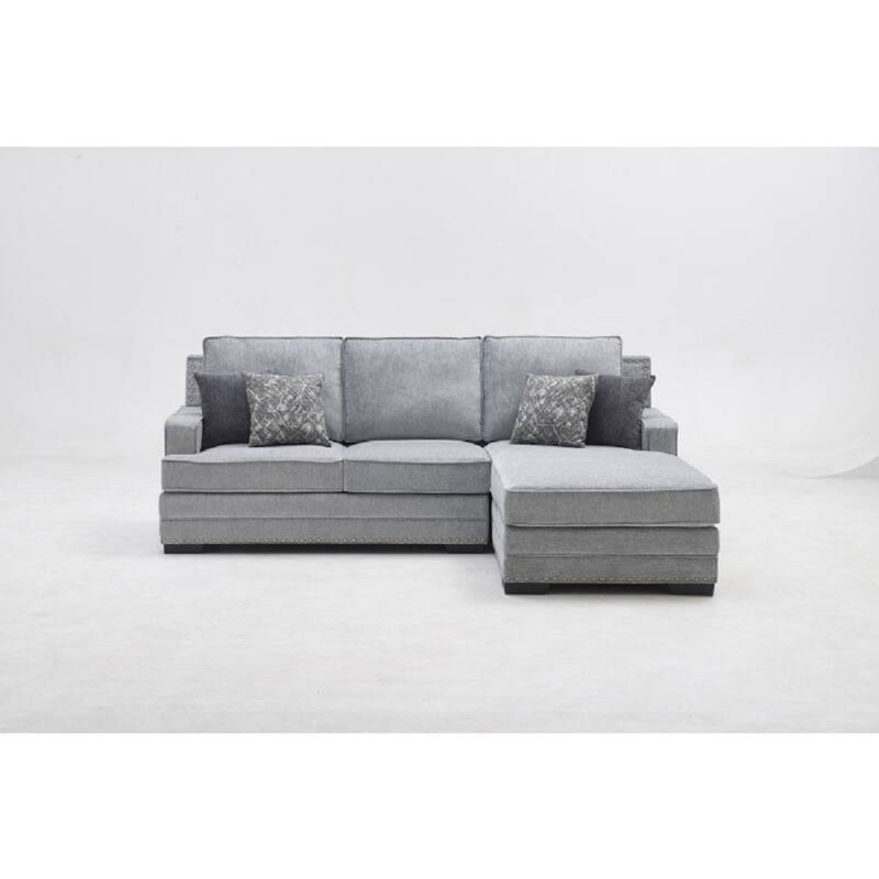 Classic Upholstered Sectional Sofa Couch with Right-Facing Chaise