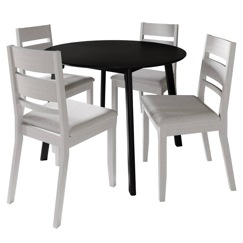 CraftPorch Elegance 4-Piece Chair and Round Table Wooden Dining Set