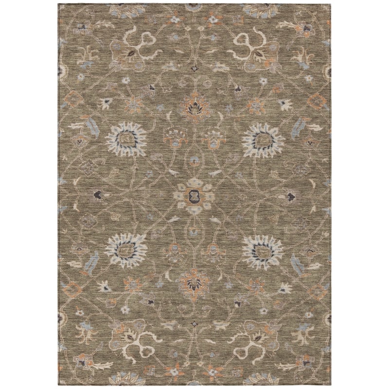 HomeRoots Floral Traditional Rectangle Outdoor Rug