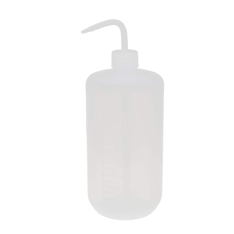 Lab Laboratory Bent Tip Plastic Liquid Water Storage Squeeze Bottle 1000mL - Clear White