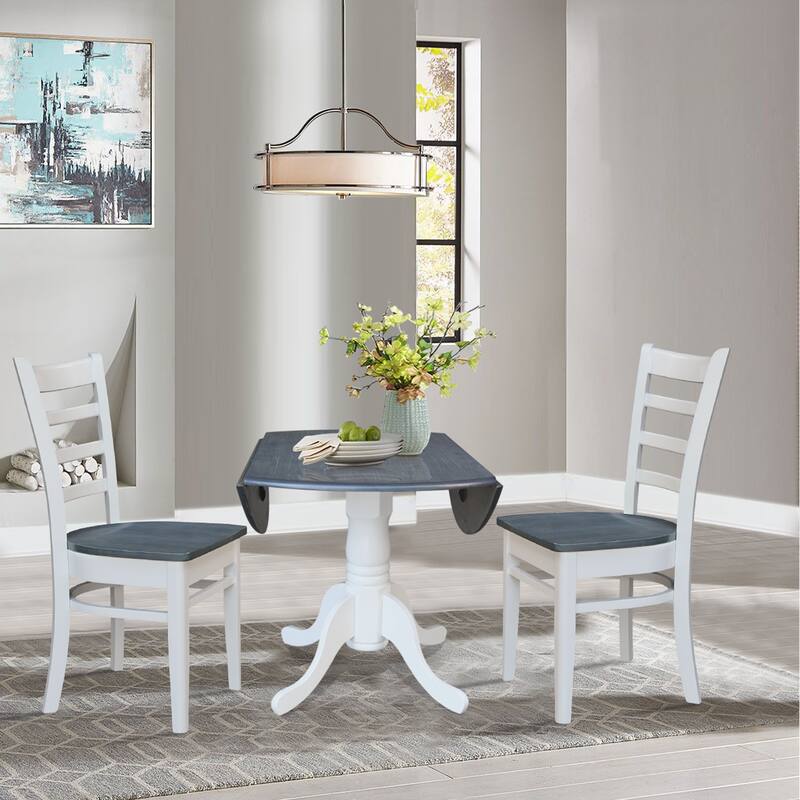 42" Dual Drop Leaf Table with Emily Side Chairs Set