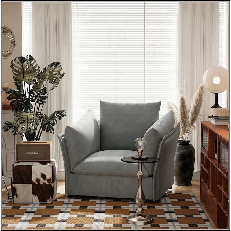 Chenille Oversized Sofa Lounge Chair - Dark Grey