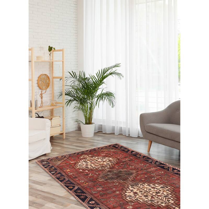 ECARPETGALLERY Hand-knotted Konya Anatolian Dark Red Wool Rug - 6'5 x 9'6