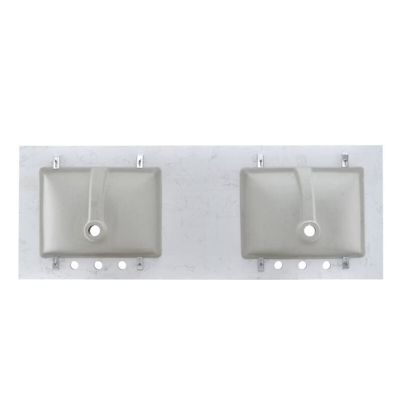 PROOX Bath Cultured Marble Vanity Top Undermount Rectangle Sink Backsplash Included