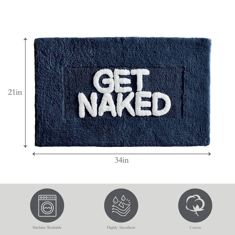 Jean Pierre Cotton "Get Naked" 21 x 34 in. Bath Rug