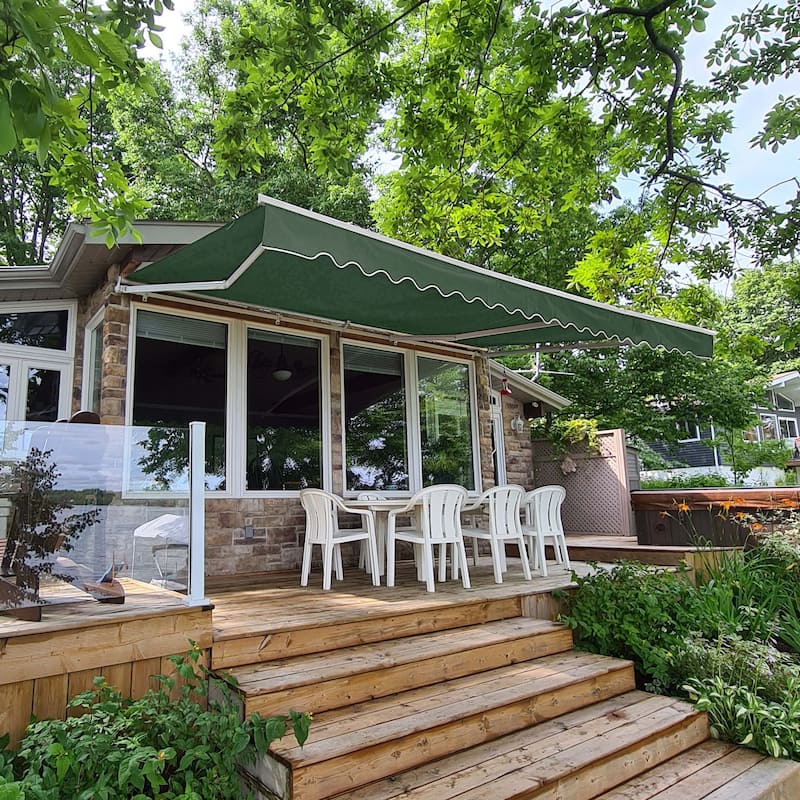 ALEKO Fabric Replacement for 12 x 10 feet Retractable Patio Awning Green