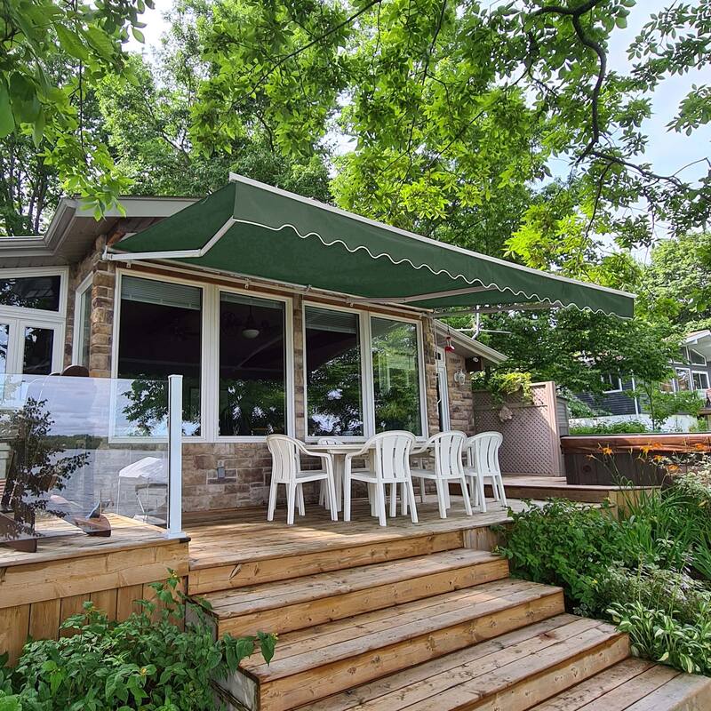 ALEKO Fabric Replacement for 20 x 10 feet Retractable Patio Awning Green