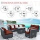 preview thumbnail 102 of 154, FINCATI Outdoor High-back Wicker Patio Sectional Set, 500 lbs Luxury Oversized Conversation Set, Spacious Couch Set