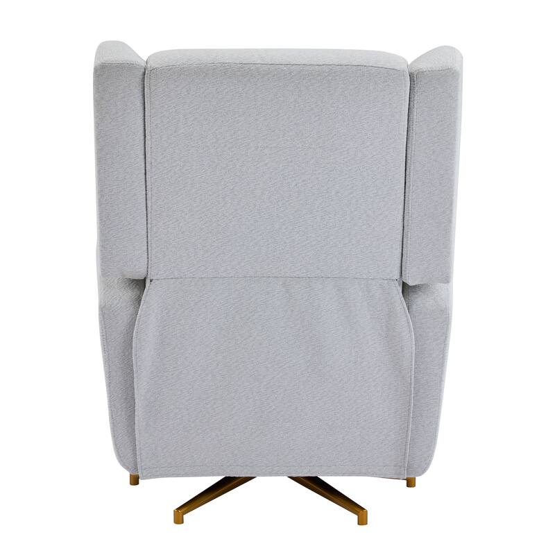 Boucle Fabric Power Recliner Chair, Swivel Armchair with Adjustable Backrest, Modern Swivel Recliner with Thick Cushion