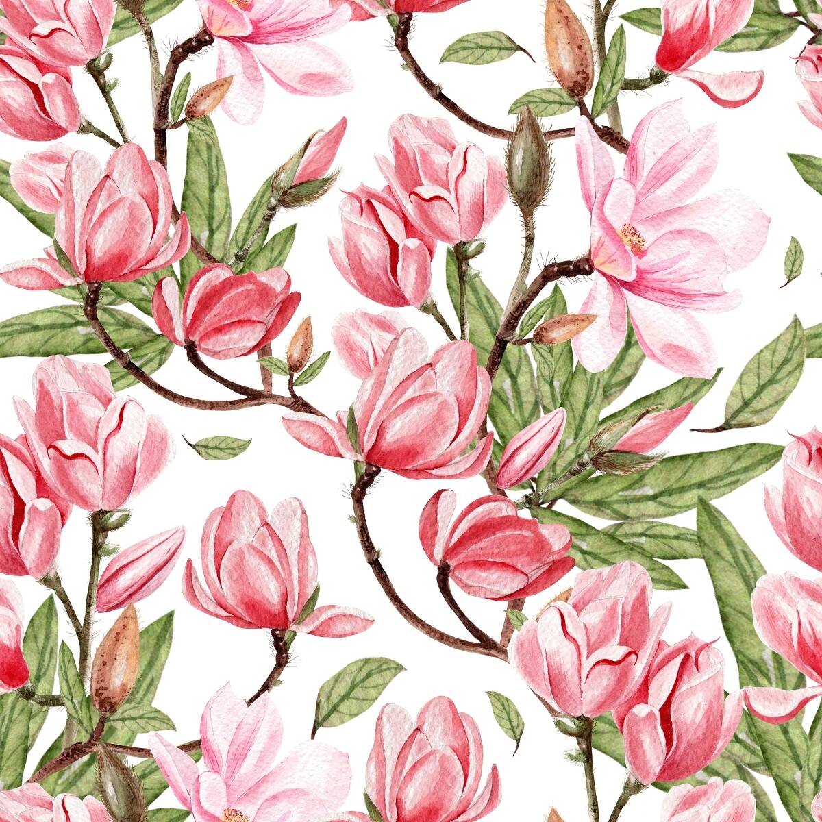Pink Magnolia Wallpaper Peel and Stick and Prepasted Bed Bath
