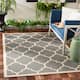 SAFAVIEH Courtyard Kathy Indoor/ Outdoor Waterproof Patio Backyard Rug - 2'7" x 5' - Anthracite/Beige
