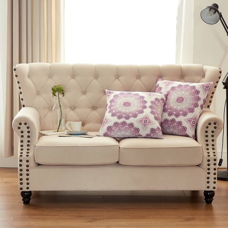 Delia Printed Pillow Shell 2 Piece Set, NO INSERT - 20" x 20" - Magennta Purple