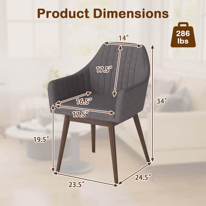 Costway Dining Chairs Set of 2 Upholstered Accent Chairs with Comfy - See Details
