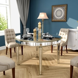 Round mirror dining table set hotsell