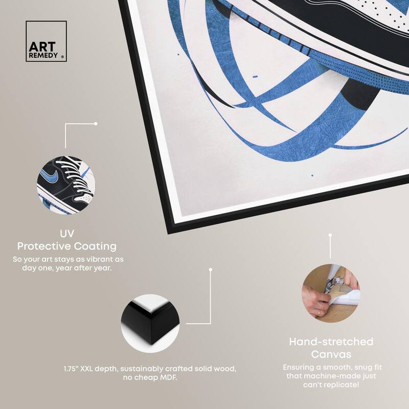 Blue Ribbon Sneaker Canvas by Art Remedy