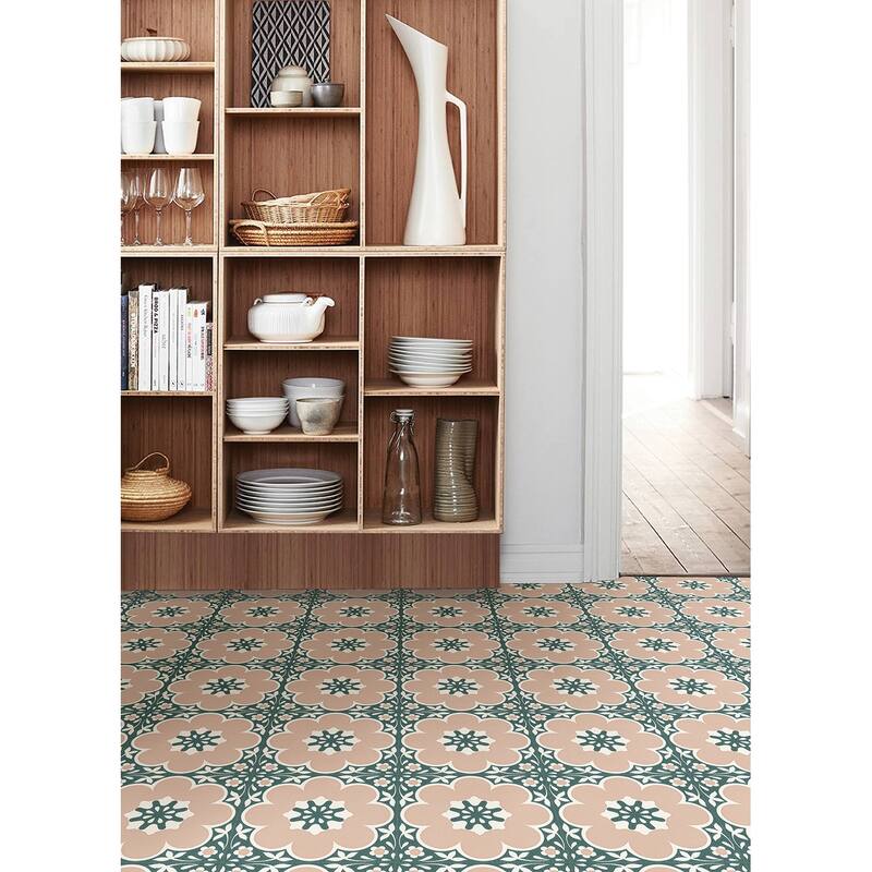 FloorPops Daphne Pink Peel & Stick Floor Tiles