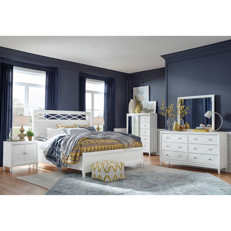 Magnussen Home Springhouse Whisper White Double Drawer Dresser with Landscape Mirror