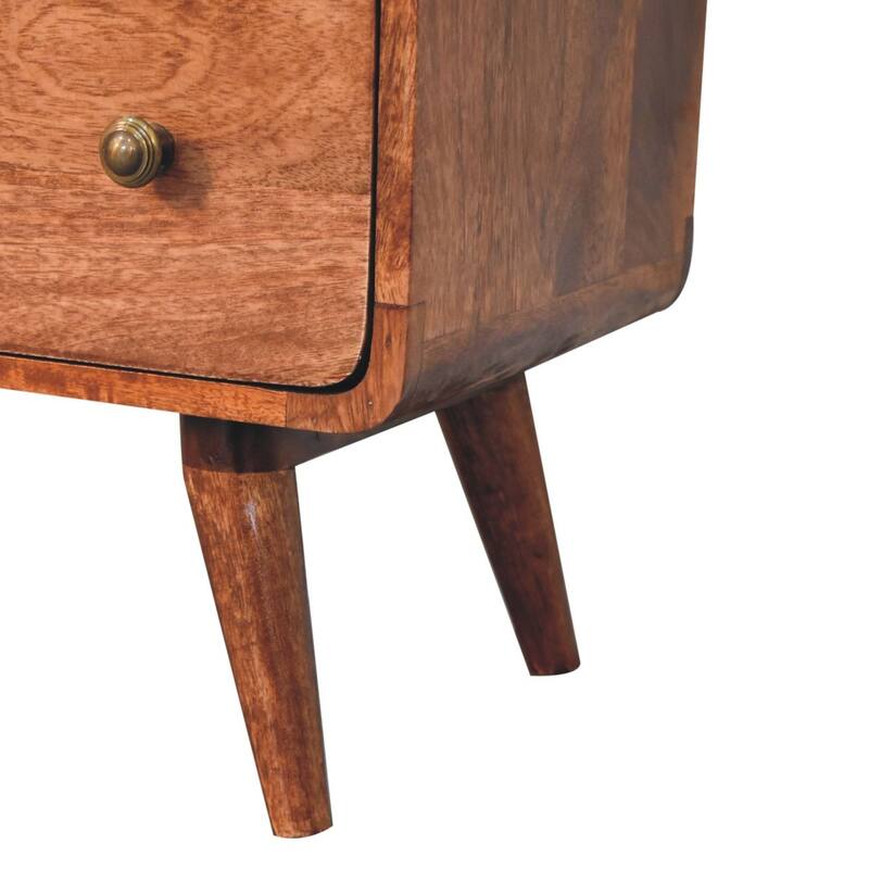 Artisan Furniture Solid Wood Curved Honey Caramel Chest