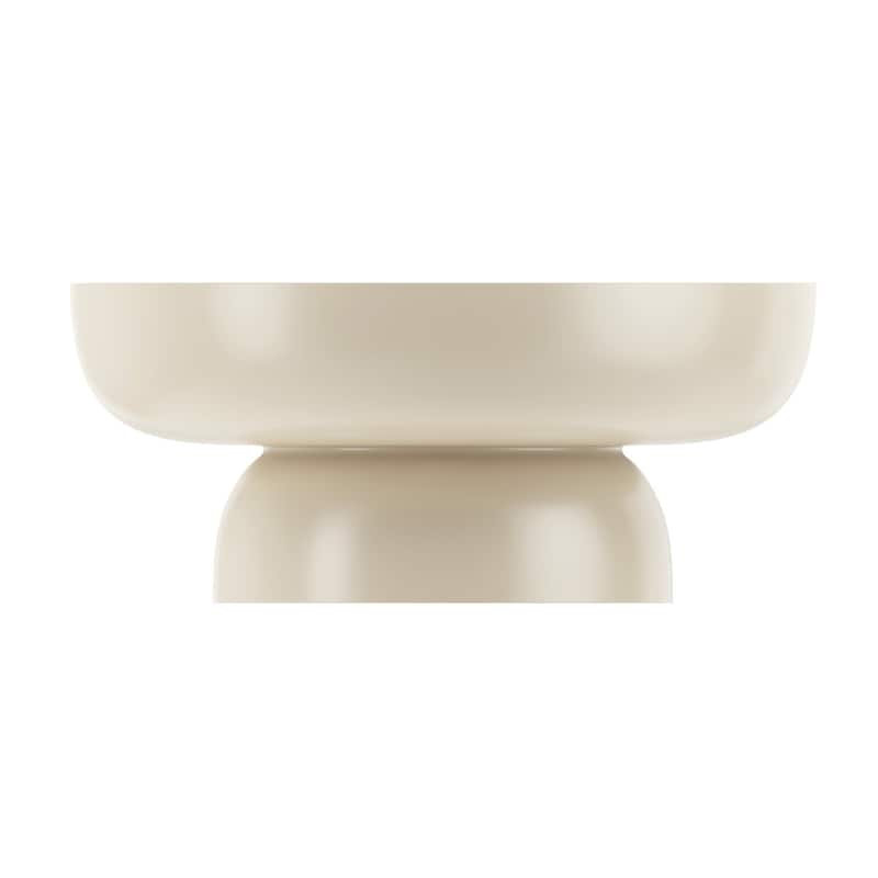 Modern Creamy White Single Round Coffee Table for Living Room Bedroom Office