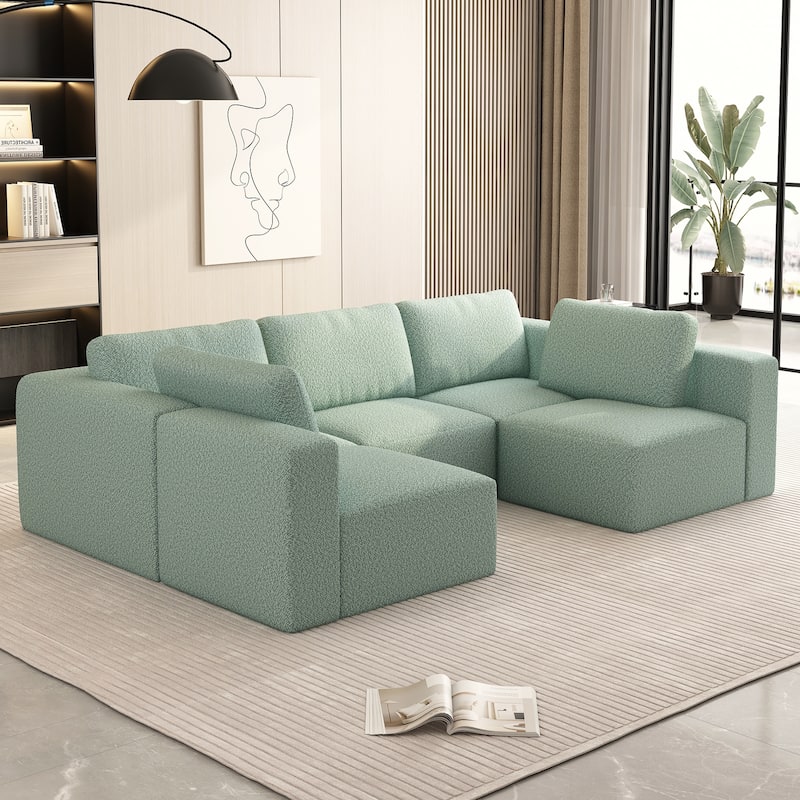 104"x71" Modular Sectional Sofa Sleeper, Chaise, Ottoman, U-Shaped