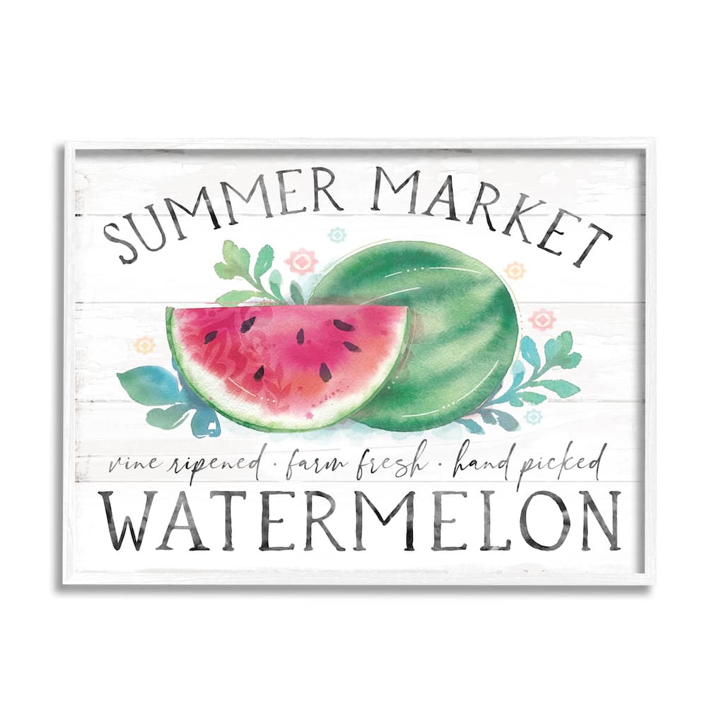 Stupell Summer Market Watermelon Farm Country Grain Pattern Framed Wall Art - Green