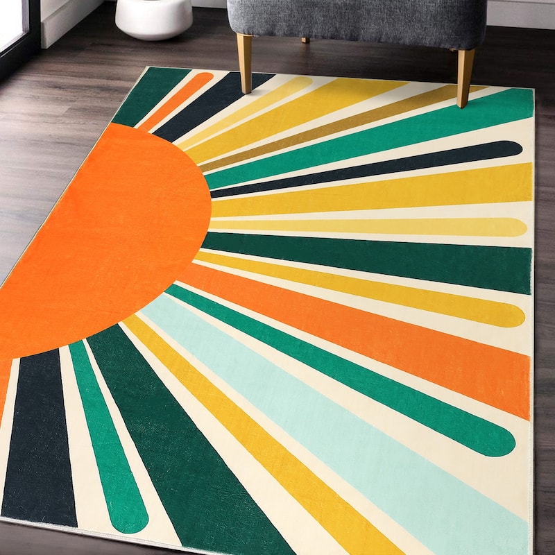 Garvee Rainbow Sol Kids Area Rug