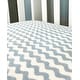 preview thumbnail 1 of 1, Baby Waves Muslin Crib Sheet Blue/White