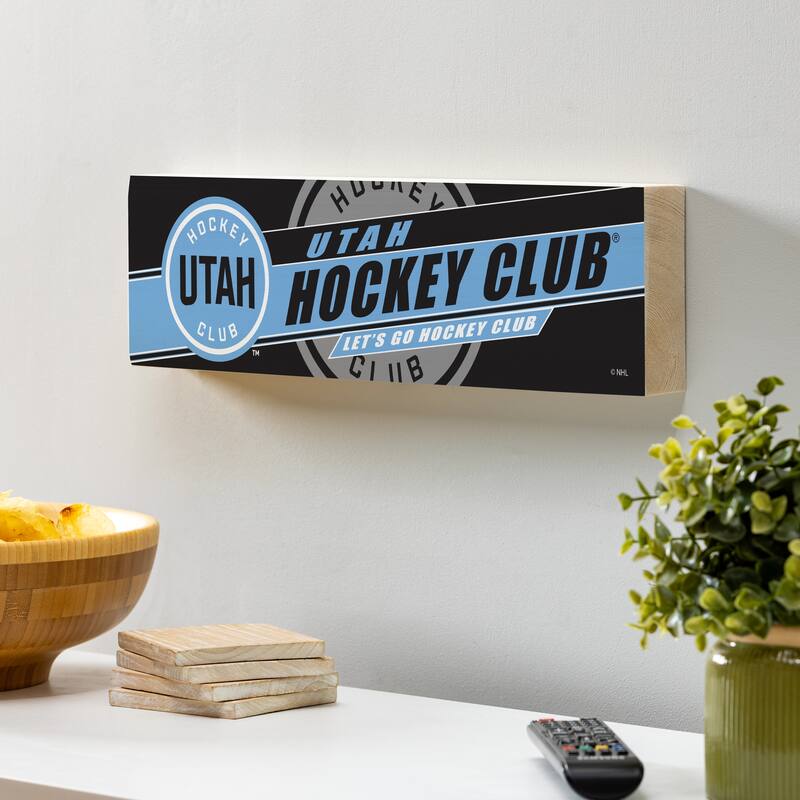 Utah Hockey Club Wooden Tabletop Mantel Shelf Sign