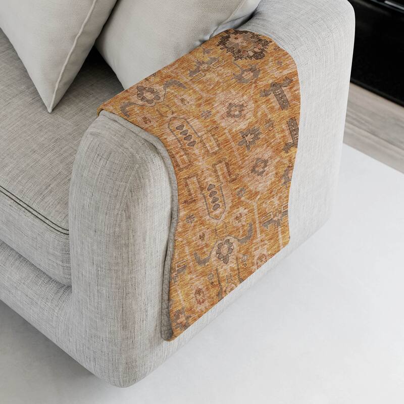 Premium Machine Washable Boho Global Sherpa Throw Blanket - Terracotta - 4'2" x 5'10"