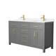 Option Dark Gray, Gold Trim, Carrara Cultured Marble Top