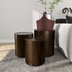 preview thumbnail 53 of 168, Silver or Bronze Metal Hammered Side End Accent Table with Hourglass Shape