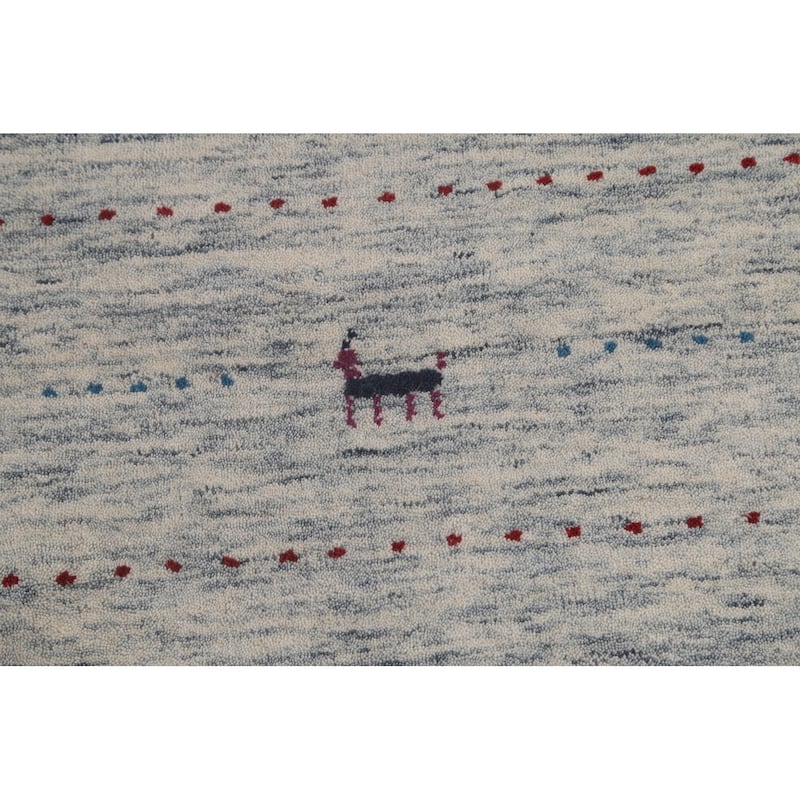 Gabbeh Oriental Area Rug Handmade Wool Carpet - 8'2"x 9'11"