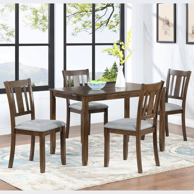 Wooden Dining Rectangular Table, Kitchen Table for Small Space, 4 Person Dining Table, Walnut ONLY THE TABLE