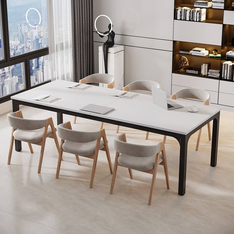 78.74" Large Rectangle Conference Table, Office Meeting/Seminar/Business Table Desk for Office Boardroom & Meeting Room