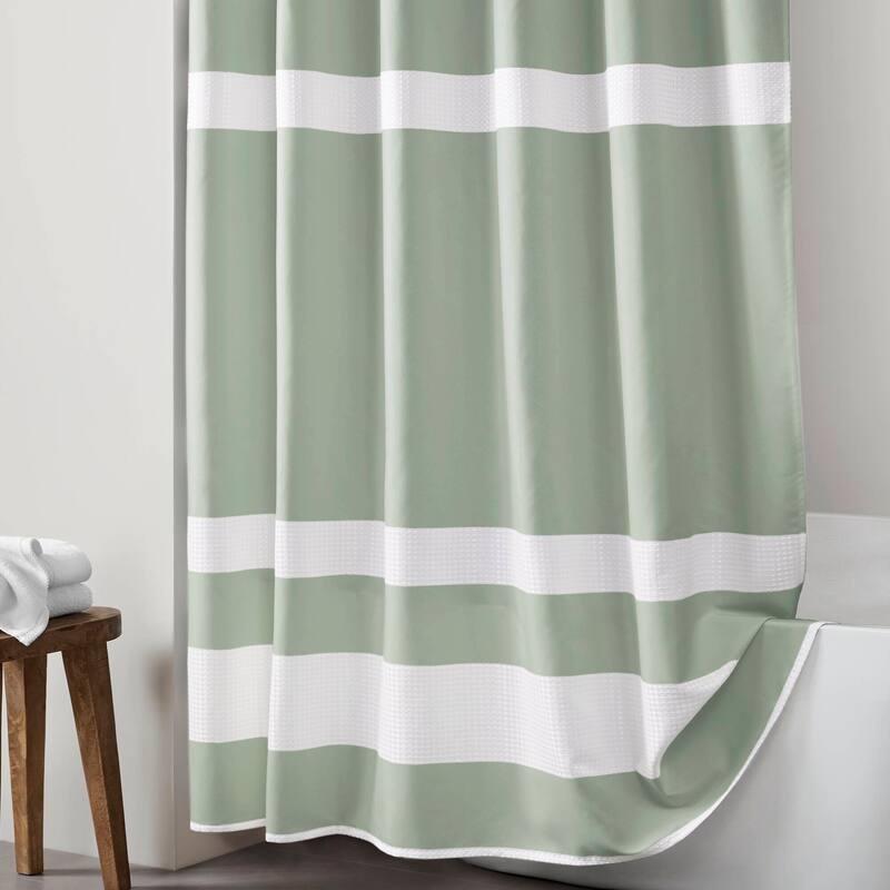 Madison Park Spa Waffle Shower Curtain with 3M Treatment