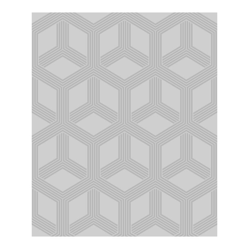 Advantage Xander Grey Glam Geometric Wallpaper - 20.9 x 396 x 0.025