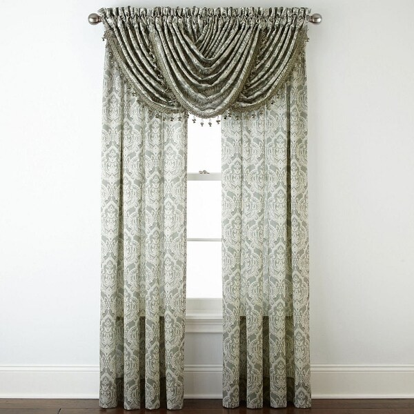 Shop Royal Velvet Hilton Damask Waterfall Rod Pocket