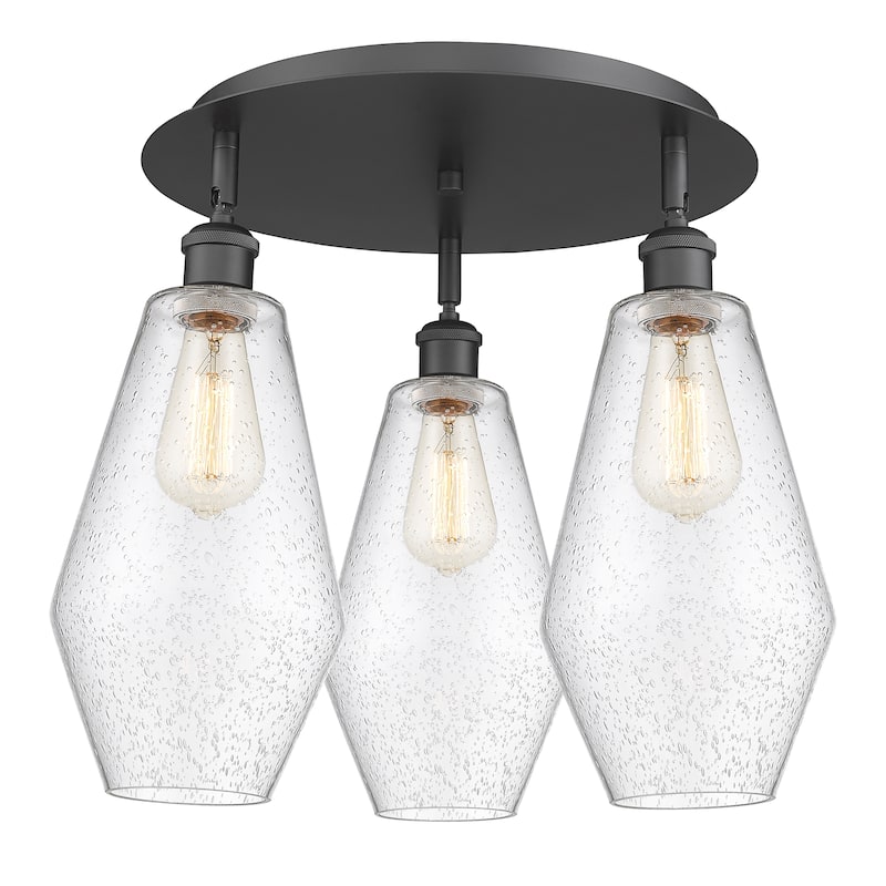 Innovations Lighting Cindyrella - 3 Light 19" Flush Mount - Seedy/Matte Black