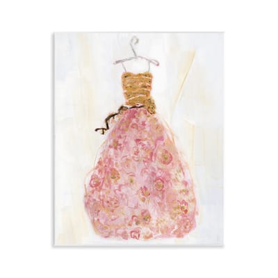 Stupell Classy Posh Pink Ball Gown Wall Plaque Art Design By Sally Swatland