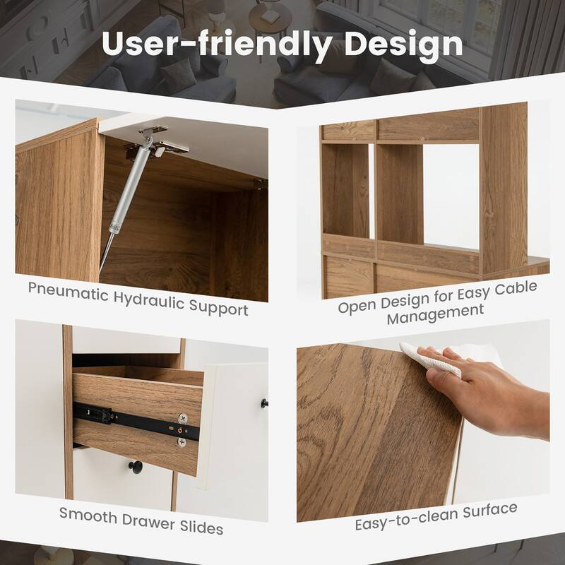 Costway 71'' Tall Kitchen Pantry Buffet Hutch Freestanding Storage