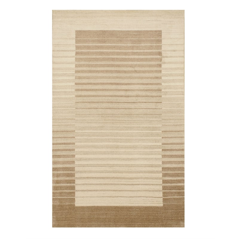 Ivory Handmade Wool & Viscose Rug, 12' x 15', Plush Stylish Floor Accent - L