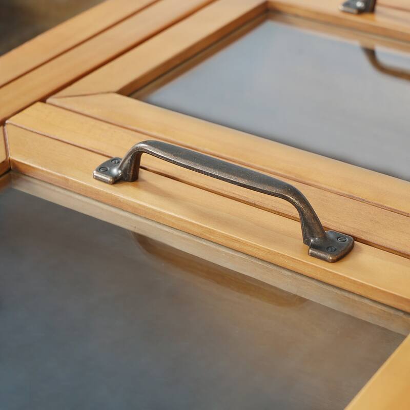 Christopher Knight Home - Modern Rubberwood Storage Cabinet with 8 Glass Doors