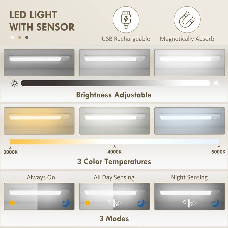71" Kitchen Pantry Cabinet with Motion Sensor Light