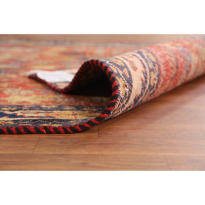 Hand Knotted Oriental 100% Wool Carpet Traditional All-Over Oranges & Rust Kashkoli Area Rug - 7' 8'' X 5' 0''