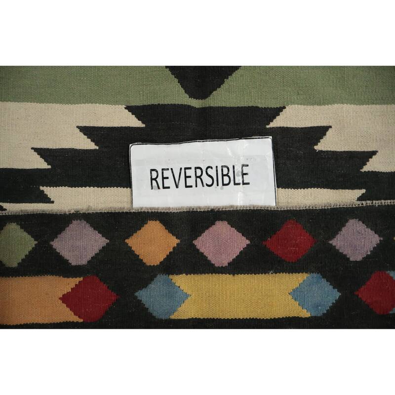 Hand Woven Oriental 100% Wool Carpet Southwestern Tribal Multi-Colored Kilim Area Rug - 10' 0'' X 8' 4''